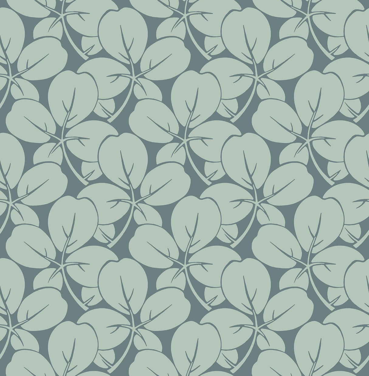 A-Street Prints Robert Clover Aqua Wallpaper