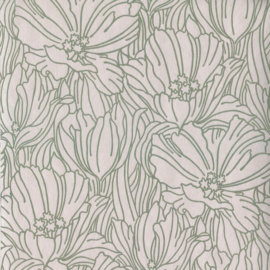 A-Street Prints Selwyn Flock Sage Floral Wallpaper