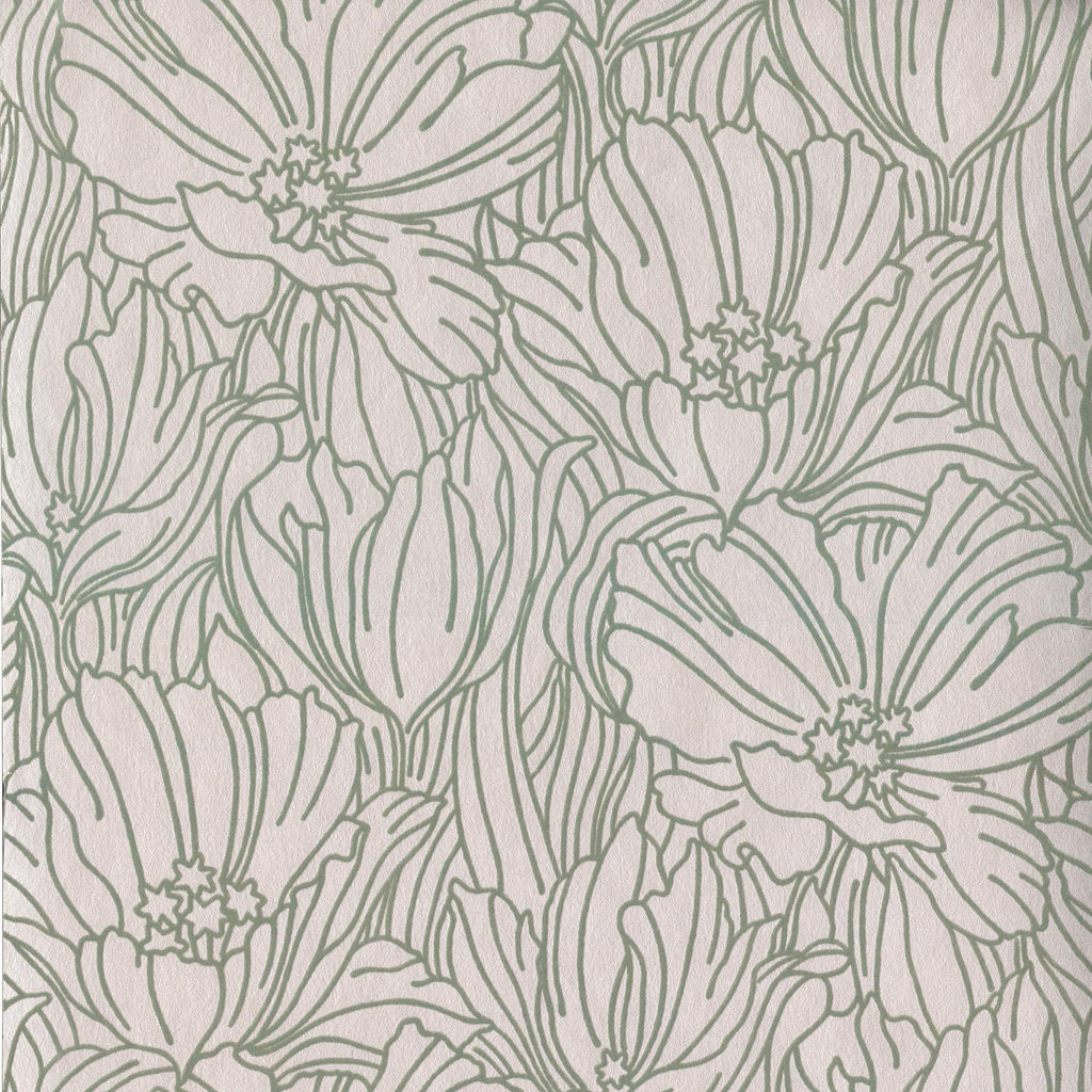 A-Street Prints Selwyn Flock Floral Sage Wallpaper