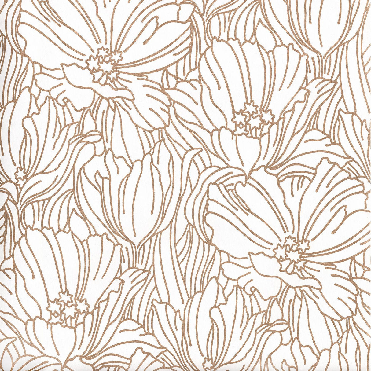 A-Street Prints Selwyn Metallic Copper Floral Wallpaper