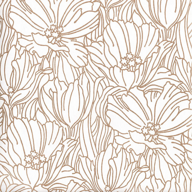 A-Street Prints Selwyn Metallic Copper Floral Wallpaper