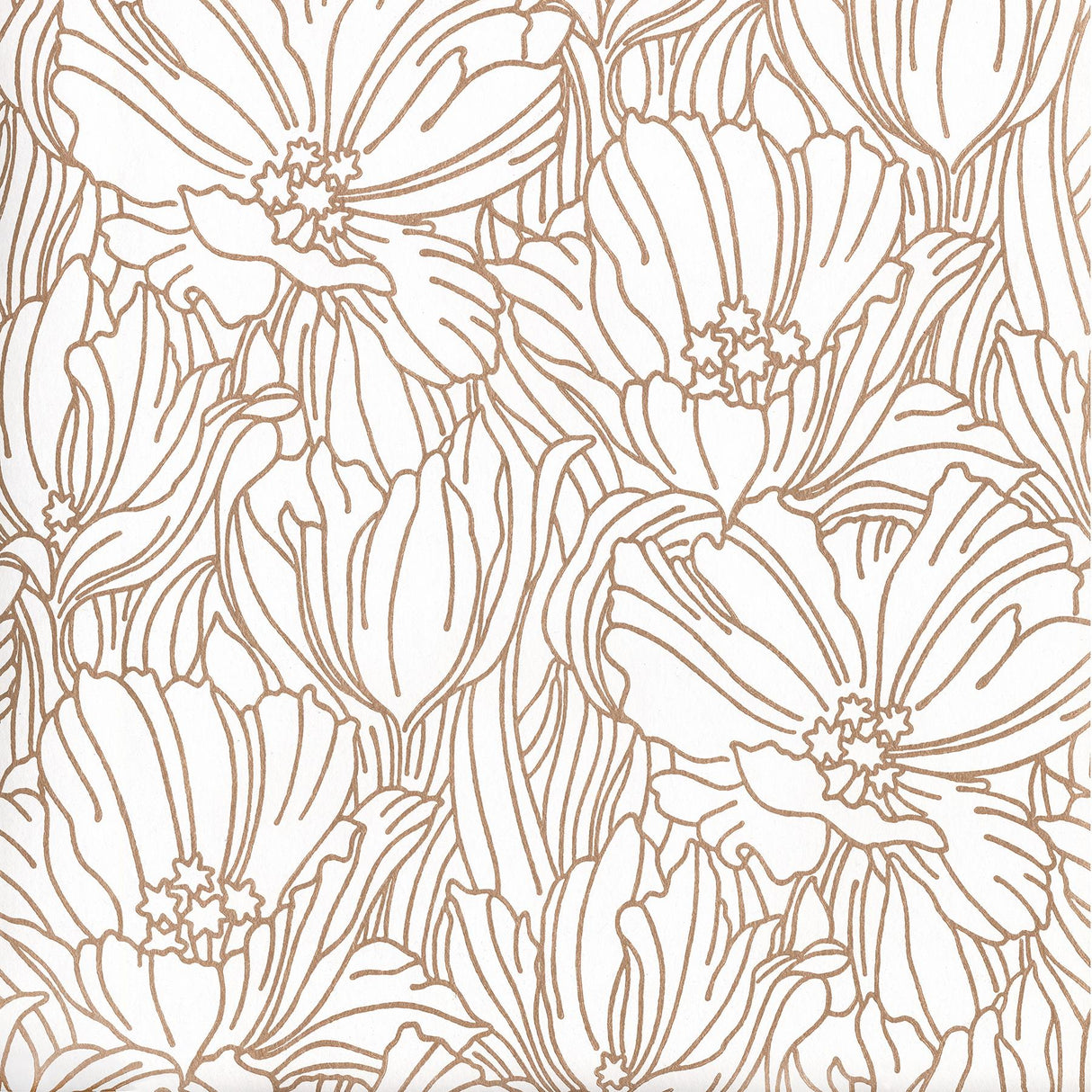 A-Street Prints Selwyn Metallic Floral Copper Wallpaper