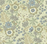 A-Street Prints Voysey Floral Green Wallpaper