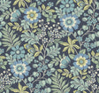 A-Street Prints Voysey Navy Floral Wallpaper