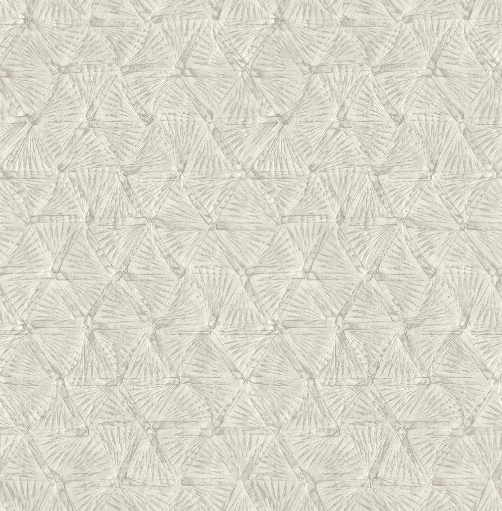 A-Street Prints Wright Textured Triangle Platinum Wallpaper