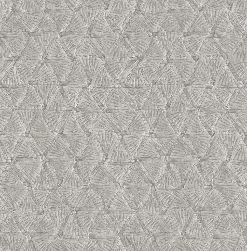 A-Street Prints Wright Textured Triangle Pewter Wallpaper