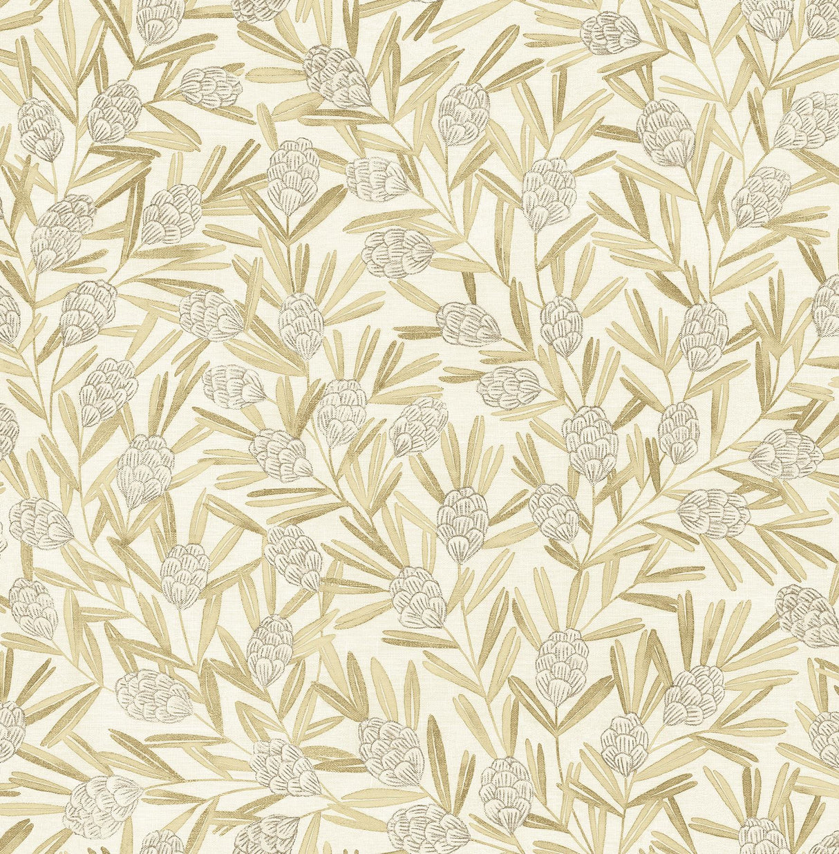 A-Street Prints Zulma Gold Decorative Botanical Wallpaper