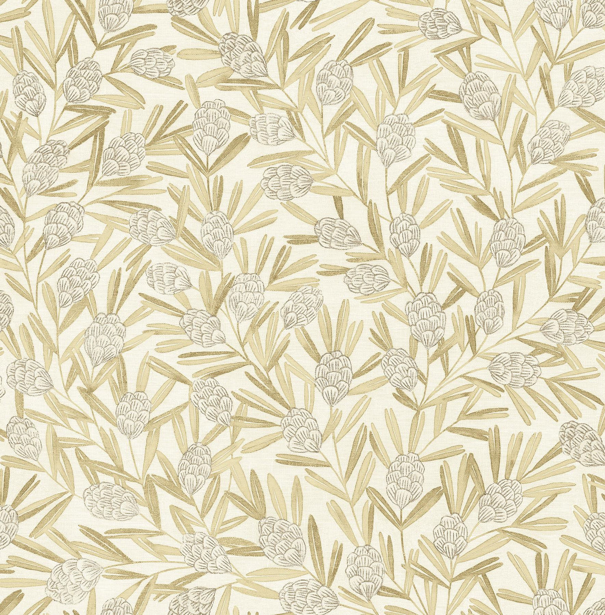 A-Street Prints Zulma Decorative Botanical Gold Wallpaper