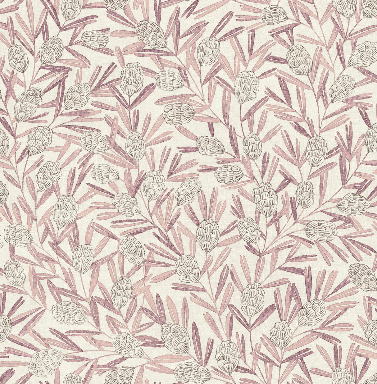 A-Street Prints Zulma Decorative Botanical Pink Wallpaper