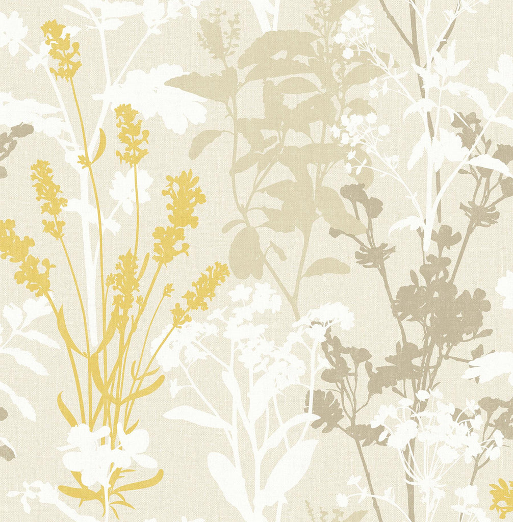 Brewster Home Fashions Conant Wild Flowers Light Yellow Wallpaper