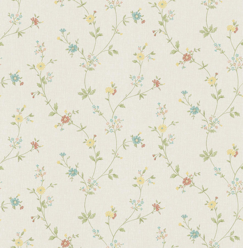 Brewster Home Fashions Sameulsson Cream Small Floral Trail Wallpaper