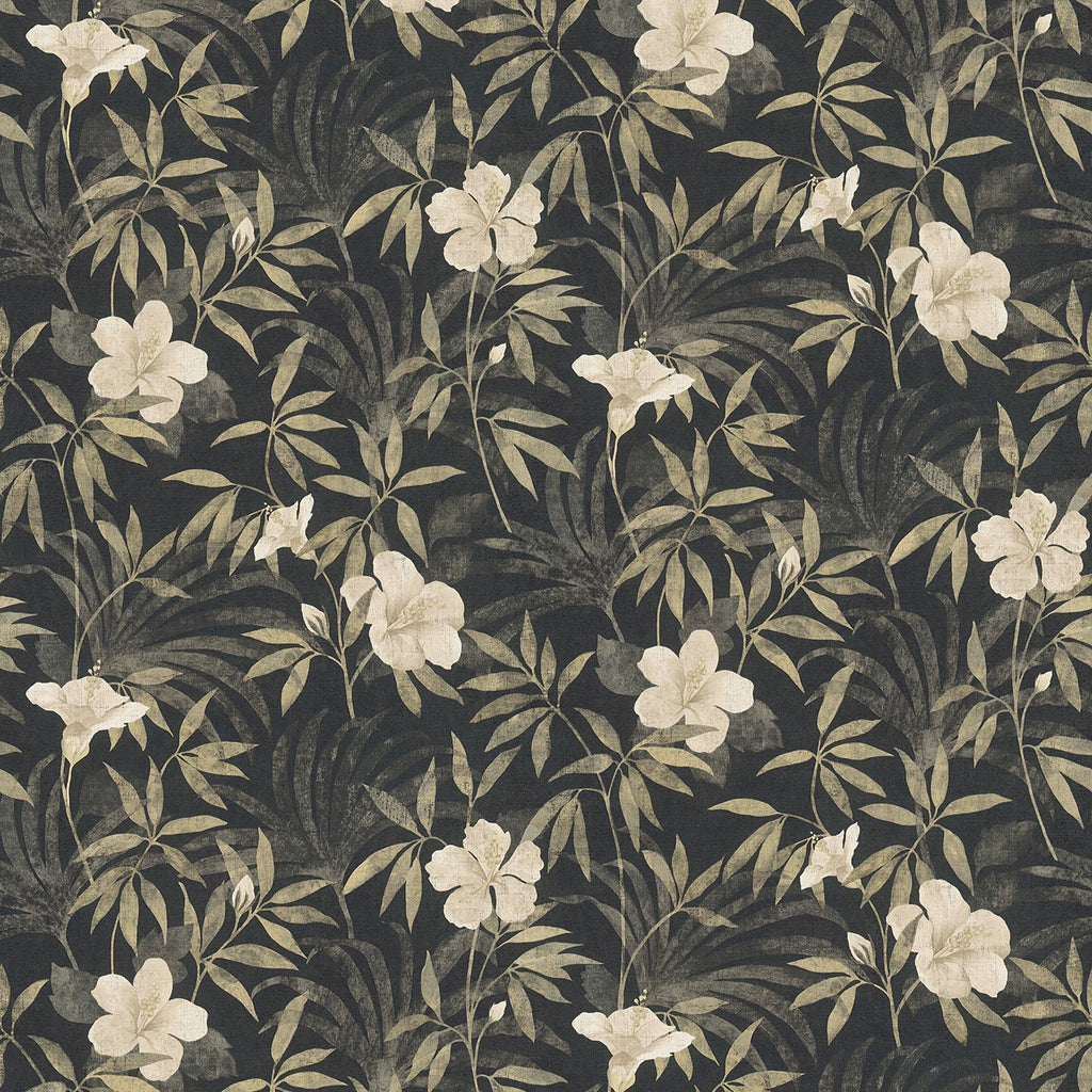 Brewster Home Fashions Malecon Floral Charcoal Wallpaper