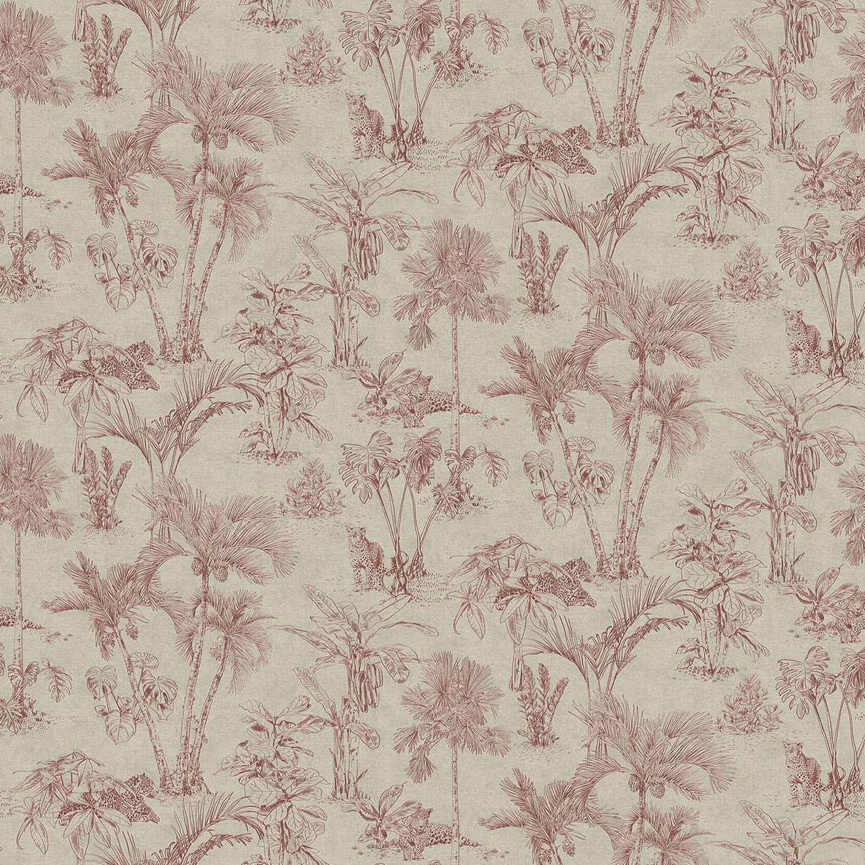Brewster Home Fashions Zapata Tropical Jungle Merlot Wallpaper