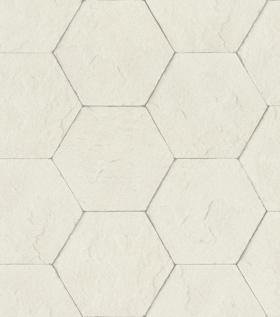 Brewster Home Fashions Bascom Stone Hexagon Dove Wallpaper