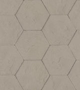 Brewster Home Fashions Bascom Stone Hexagon Light Grey Wallpaper