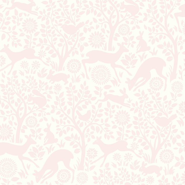 Brewster Home Fashions Anahi Light Pink Forest Fauna Wallpaper