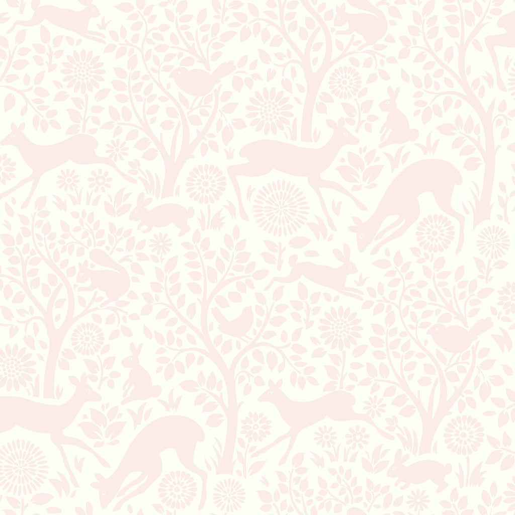 Brewster Home Fashions Anahi Forest Fauna Light Pink Wallpaper