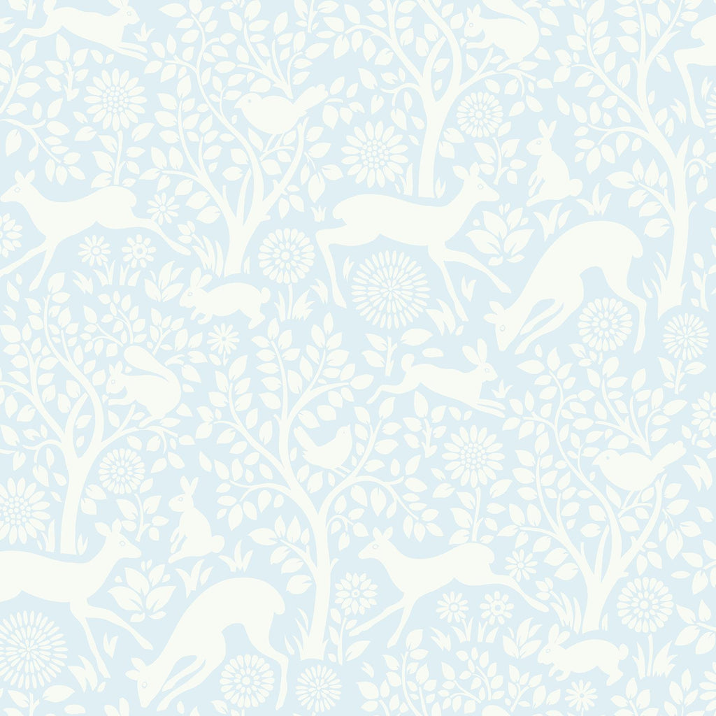 Brewster Home Fashions Anahi Forest Fauna Light Blue Wallpaper