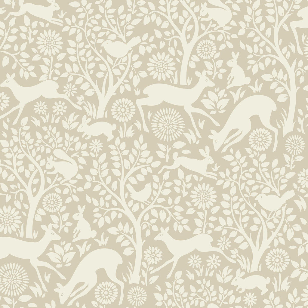 Brewster Home Fashions Anahi Neutral Forest Fauna Wallpaper
