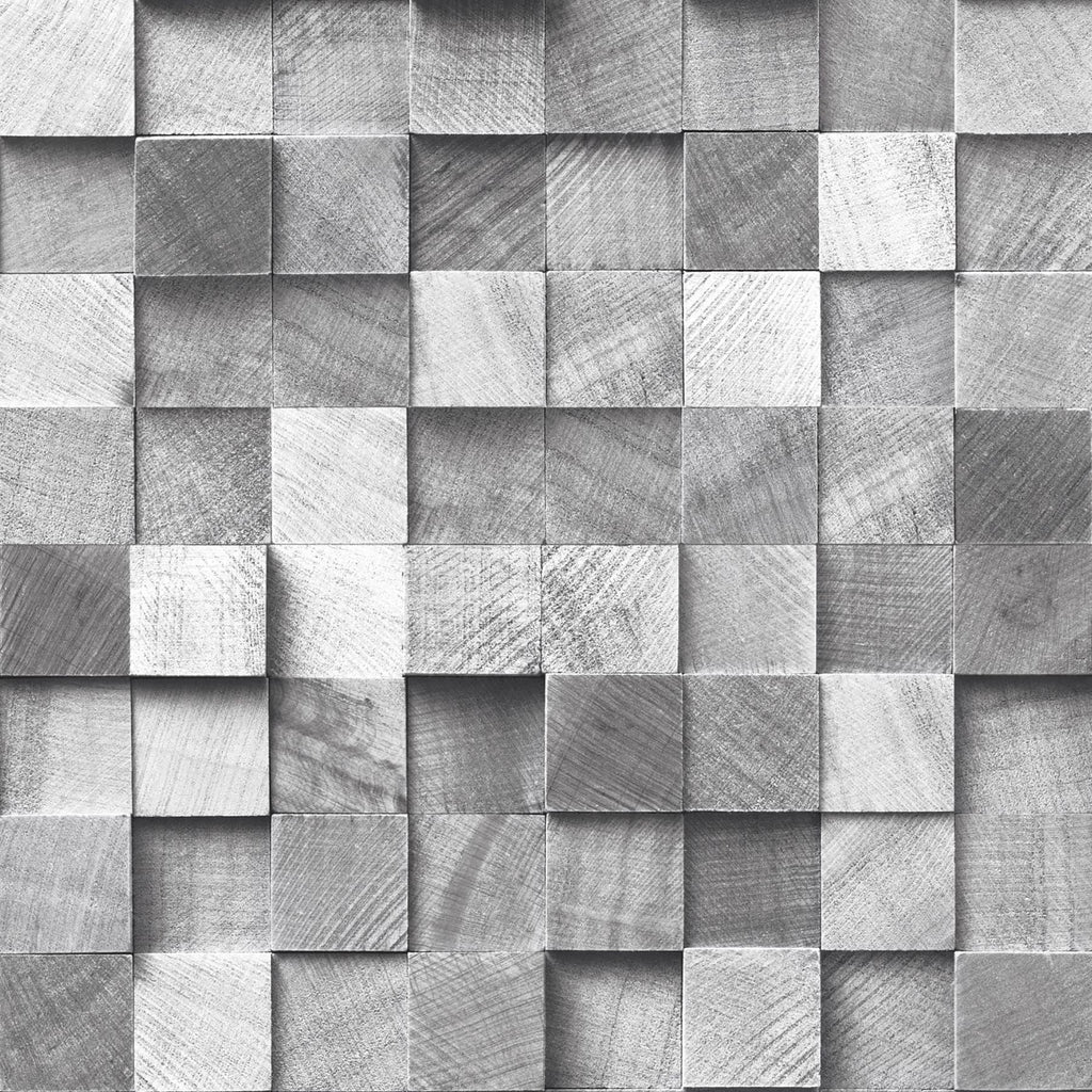 Brewster Home Fashions Tevye Grey Wood Geometric Wallpaper