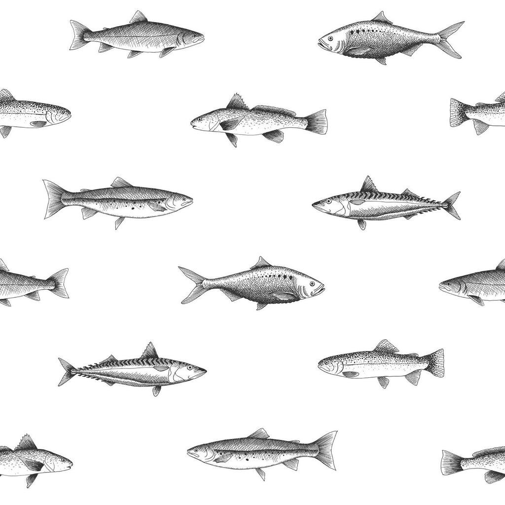 Brewster Home Fashions Fiyero Fish Off-White Wallpaper