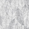 Brewster Home Fashions Leaves Grey Wallpaper