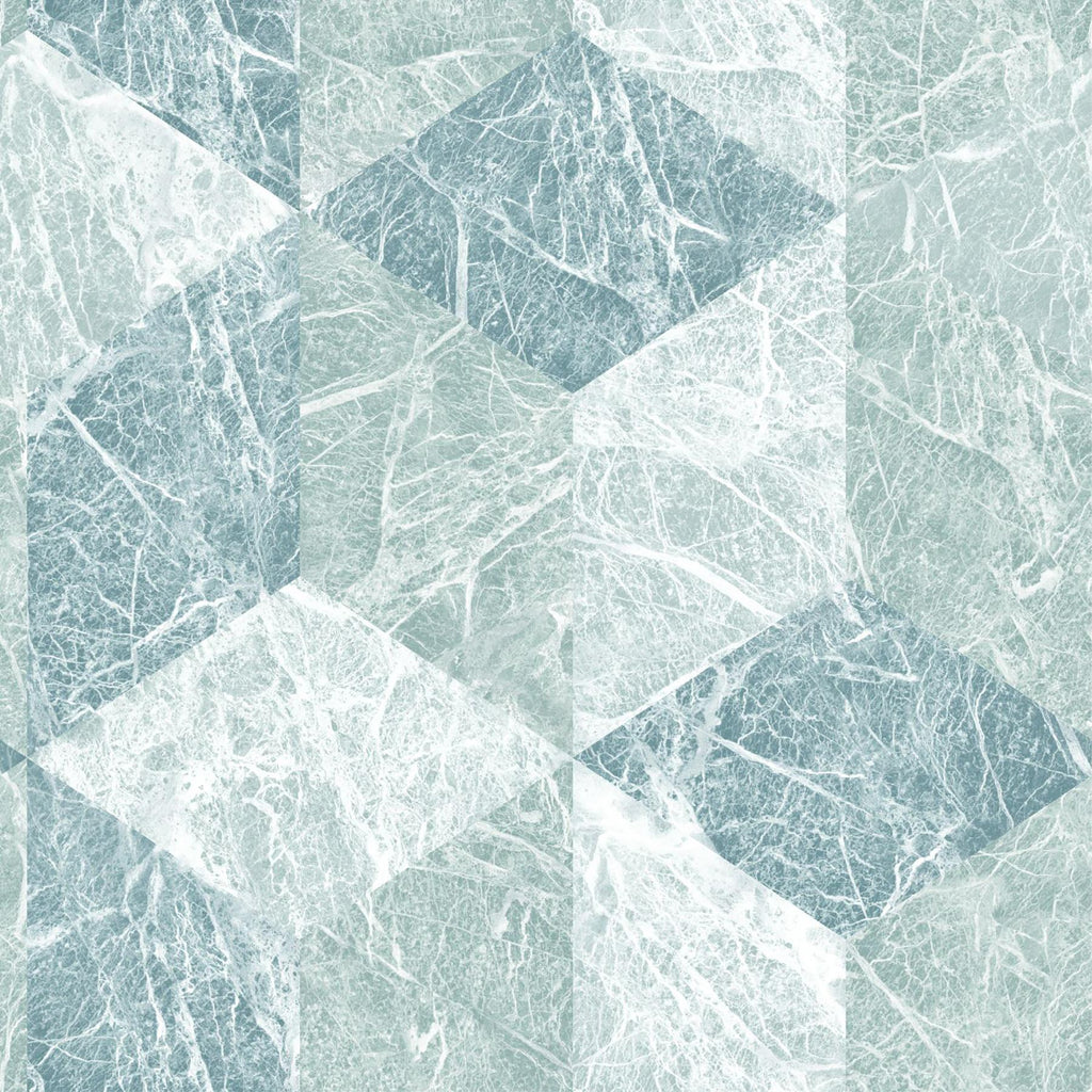 Brewster Home Fashions Rizzo Light Blue Geometric Stone Wallpaper