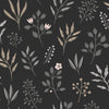 Brewster Home Fashions Cynara Charcoal Scandinavian Floral Wallpaper