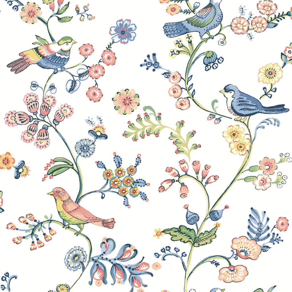 Brewster Home Fashions Jinjur Bird Trail Multicolor Wallpaper