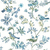 Brewster Home Fashions Jinjur Teal Bird Trail Wallpaper