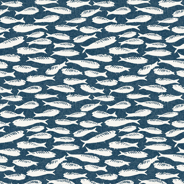 Brewster Home Fashions Nunkie Navy Sardine Wallpaper