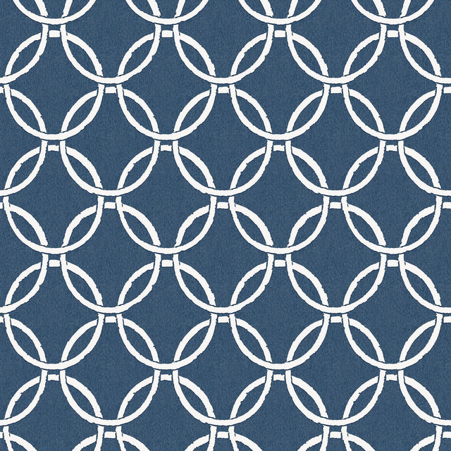 Brewster Home Fashions Quelala Navy Ring Ogee Wallpaper