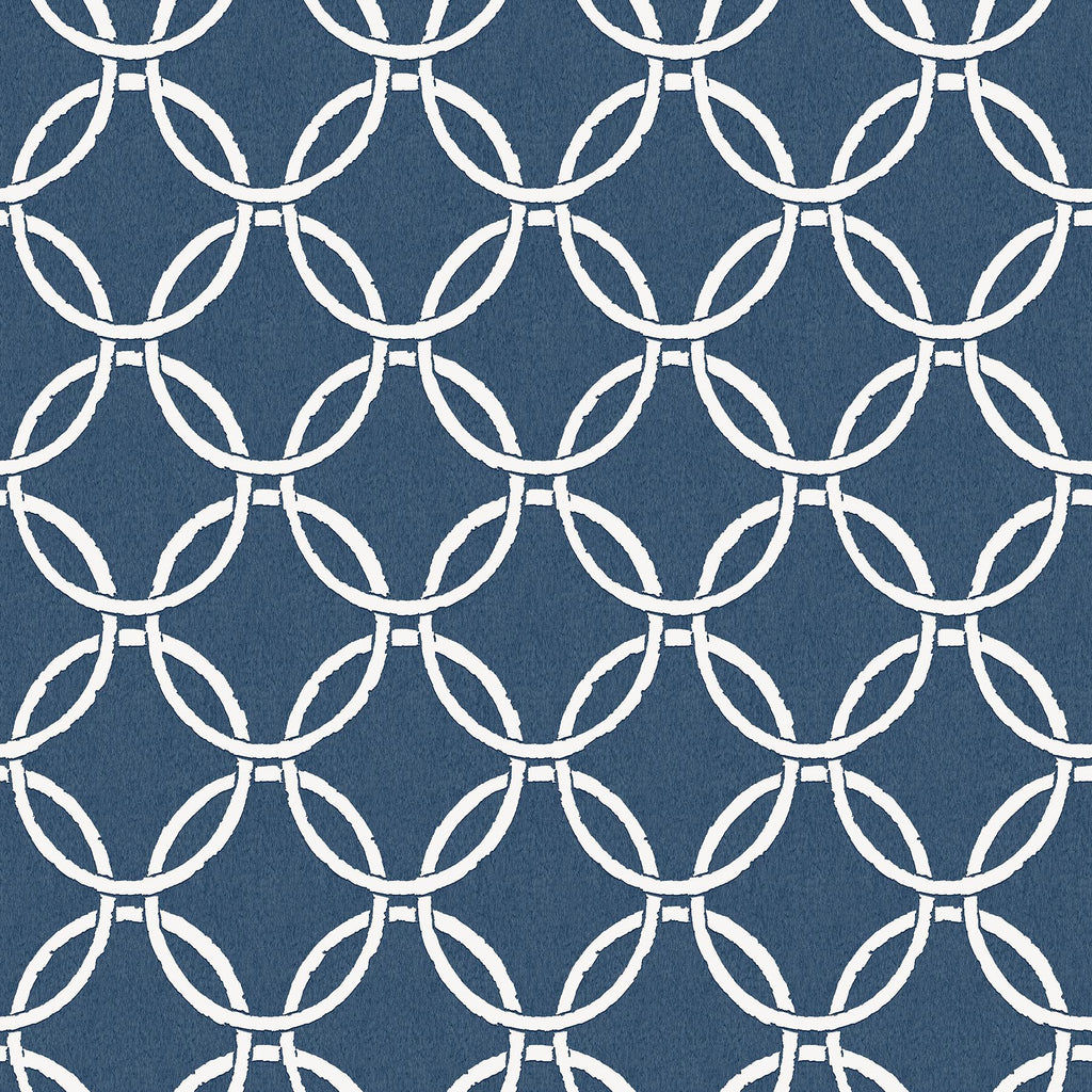Brewster Home Fashions Quelala Ring Ogee Navy Wallpaper