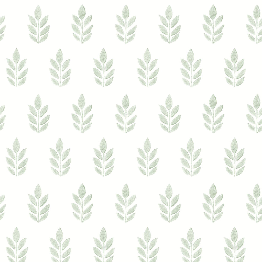 Brewster Home Fashions Ervic Leaf Block Print Green Wallpaper