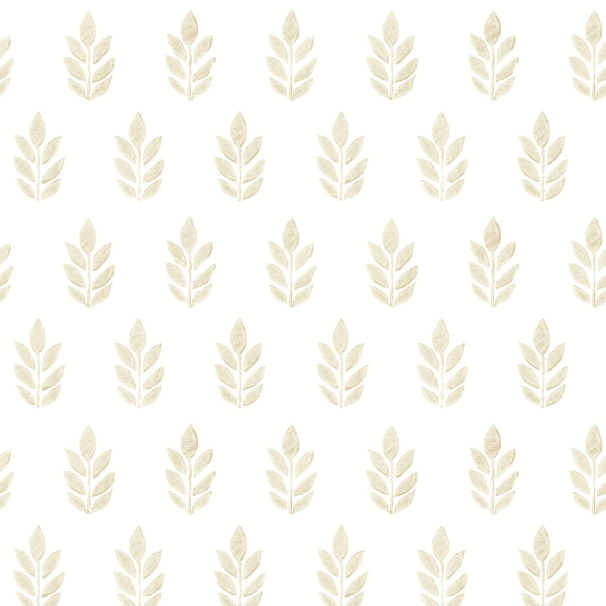 Brewster Home Fashions Ervic Neutral Leaf Block Print Wallpaper