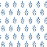 Brewster Home Fashions Ervic Blue Leaf Block Print Wallpaper
