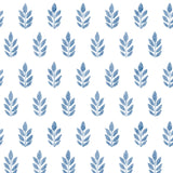 Brewster Home Fashions Ervic Leaf Block Print Blue Wallpaper