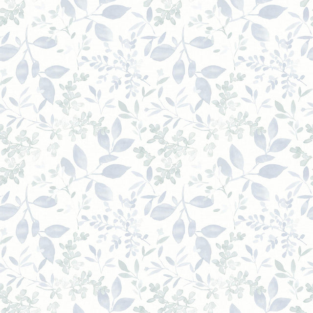 Brewster Home Fashions Tinker Light Blue Woodland Botanical Wallpaper