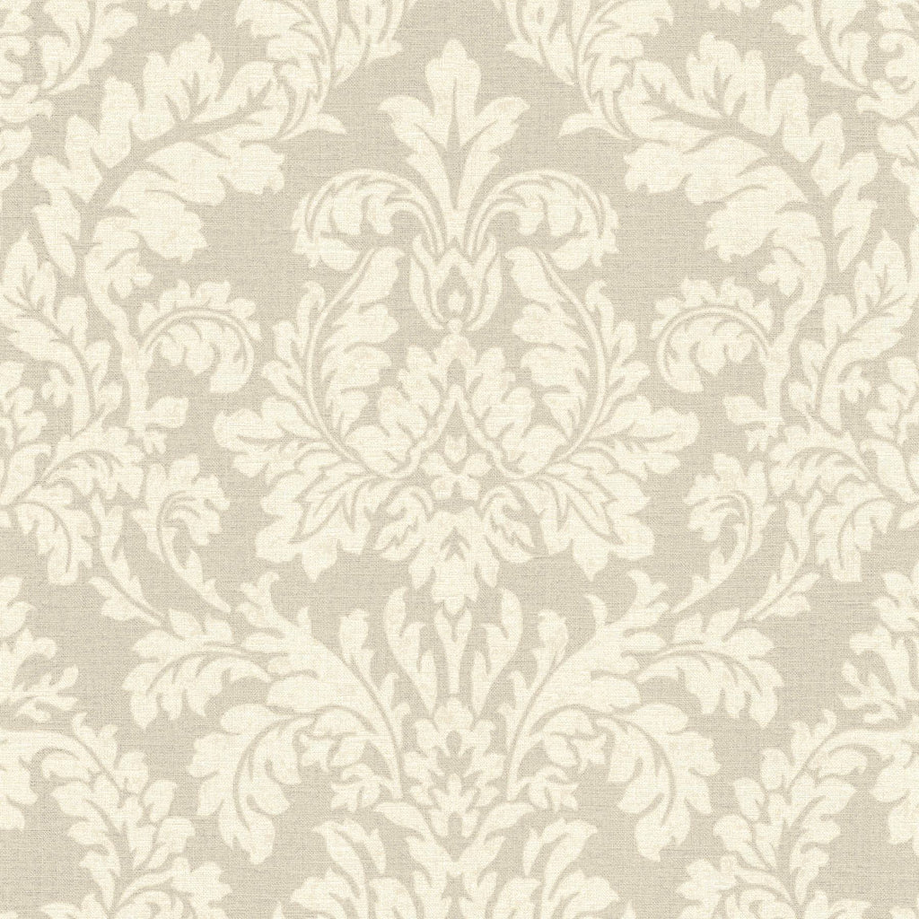Brewster Home Fashions Honor Beige Damask Wallpaper