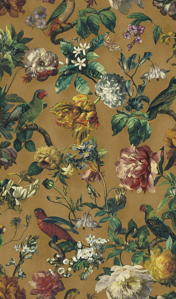 Brewster Home Fashions Claude Yellow Floral Wallpaper