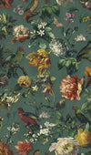 Brewster Home Fashions Claude Teal Floral Wallpaper