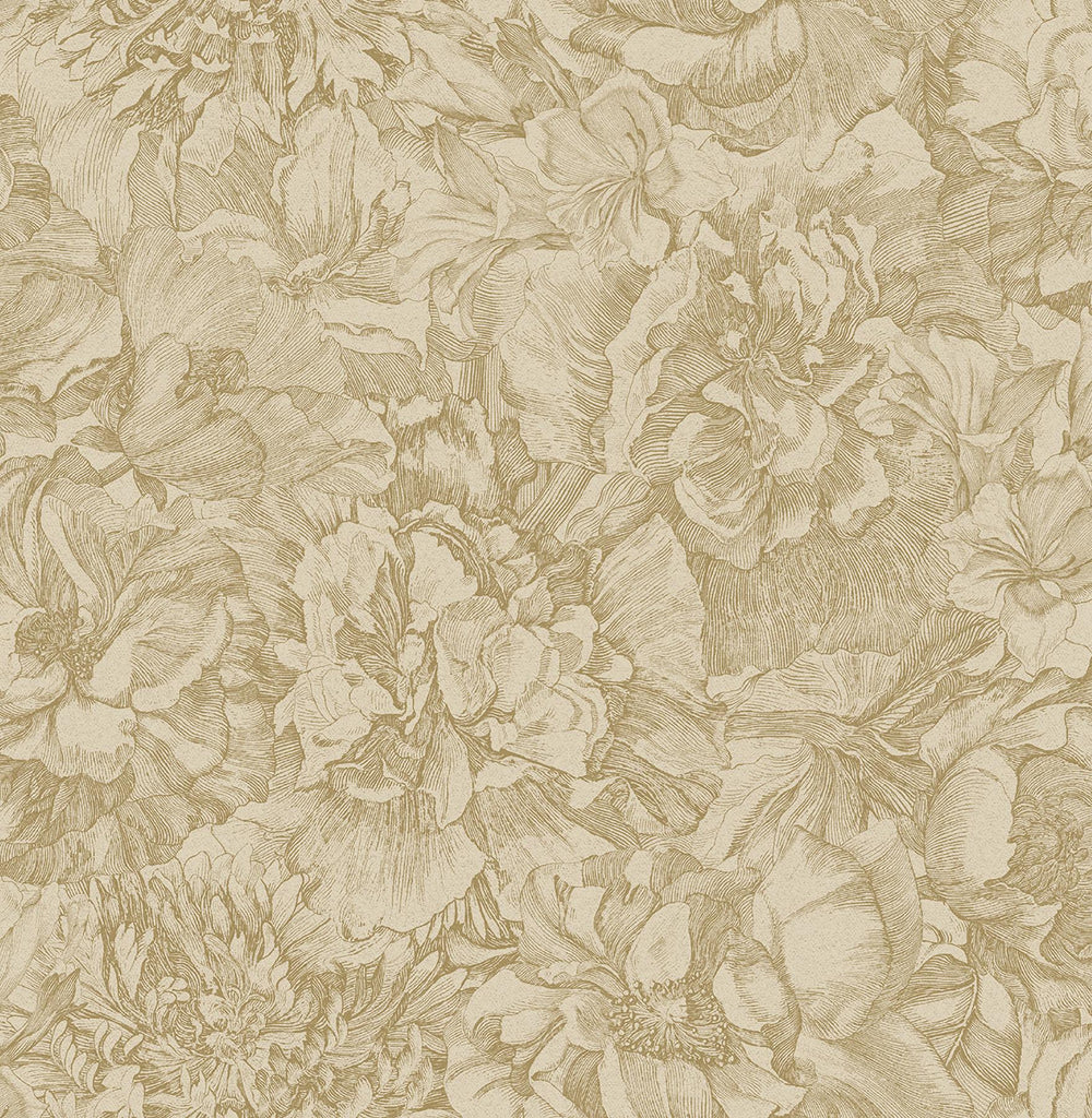 Brewster Home Fashions Auguste Floral Gold Wallpaper