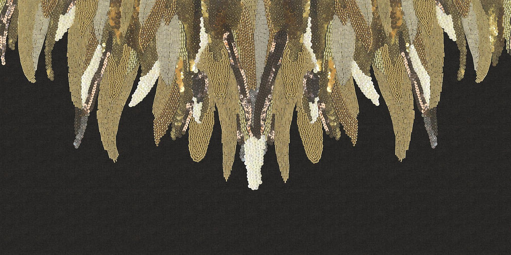 Brewster Home Fashions Fancy Feather Wall Mural Black Wallpaper