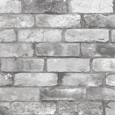 A-Street Prints Trilogy Brick Grey Wallpaper