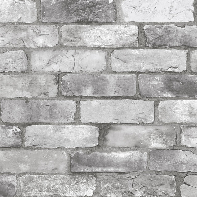 A-Street Prints Trilogy Brick Grey Wallpaper