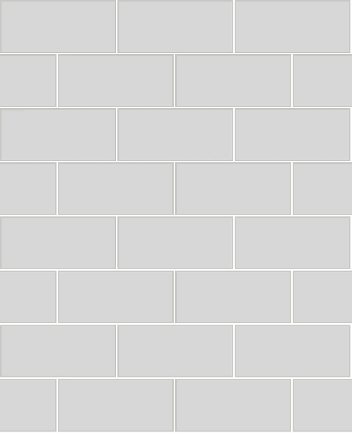 Brewster Home Fashions Parkway Light Grey Subway Tile Wallpaper