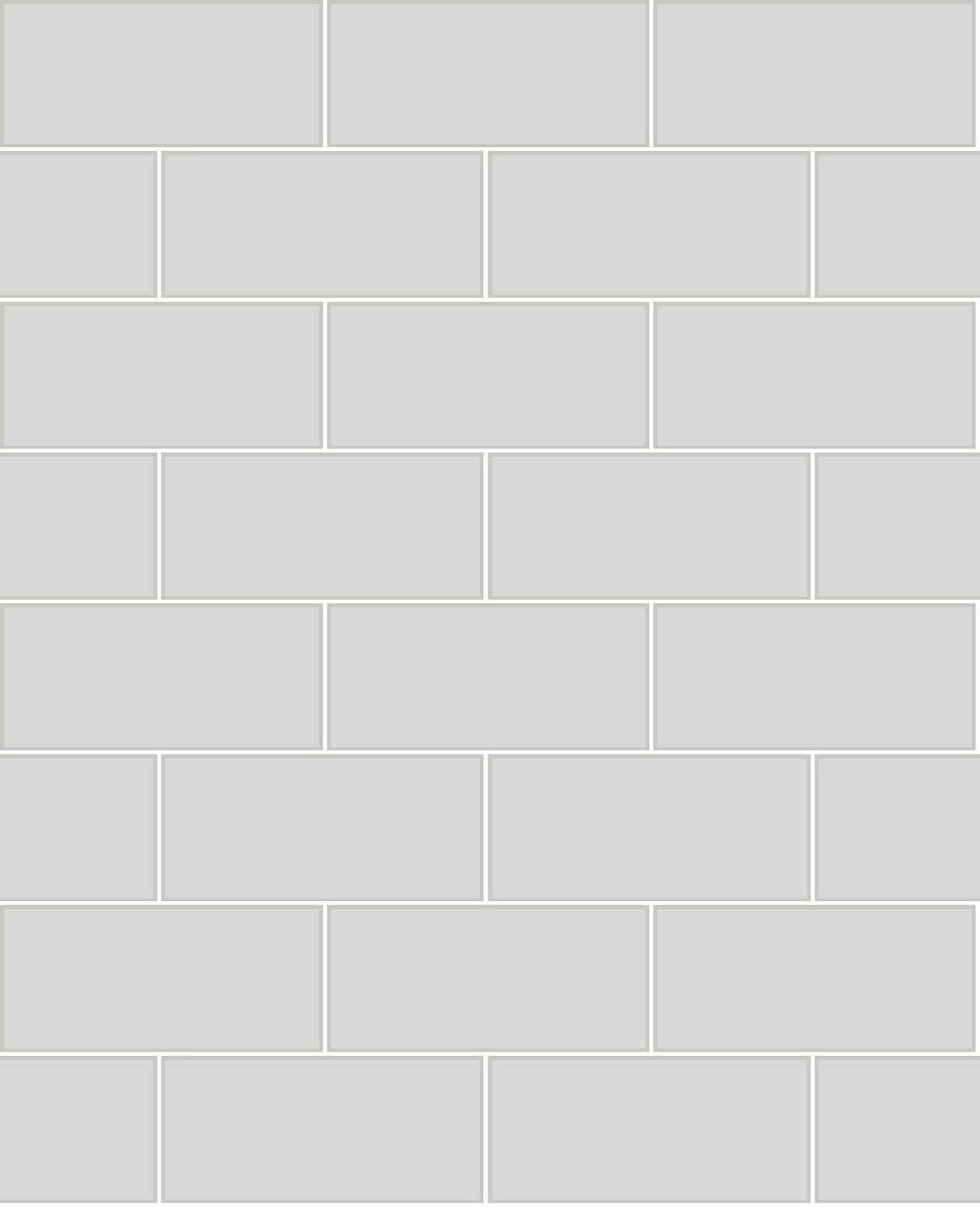Brewster Home Fashions Parkway Subway Tile Light Grey Wallpaper