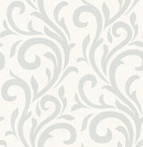 Brewster Home Fashions Bletilla Teal Scroll Wallpaper
