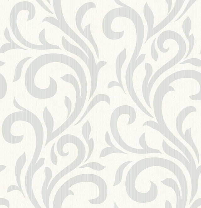 Brewster Home Fashions Bletilla Teal Scroll Wallpaper