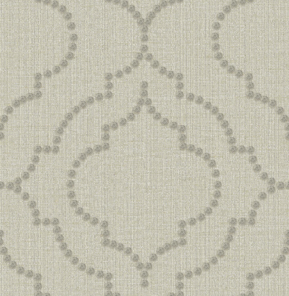 Brewster Home Fashions Chelsea Taupe Quatrefoil Wallpaper